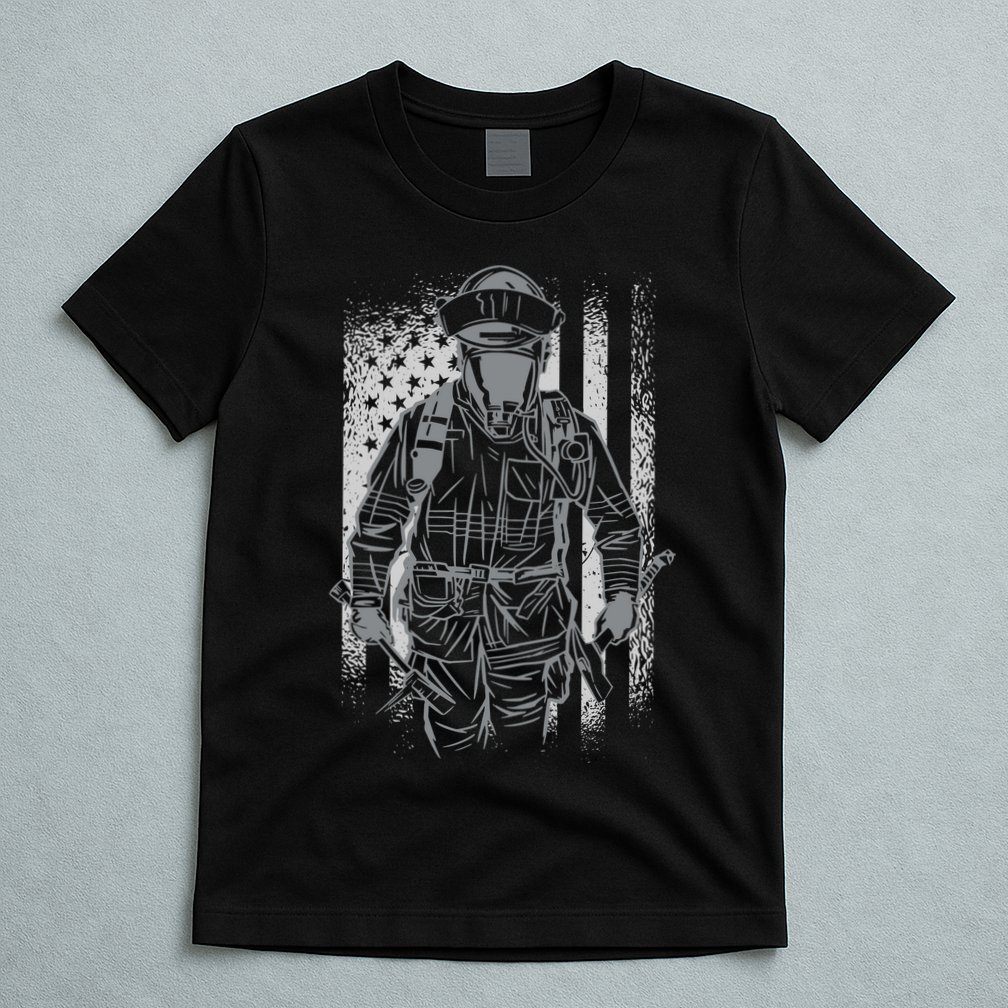 Firefighter American Flag T-Shirt