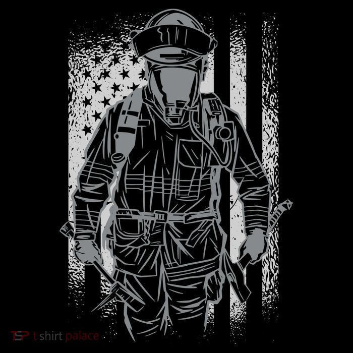 Firefighter American Flag Tall T-Shirt