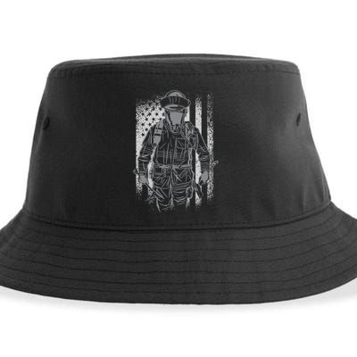 Firefighter American Flag Sustainable Bucket Hat