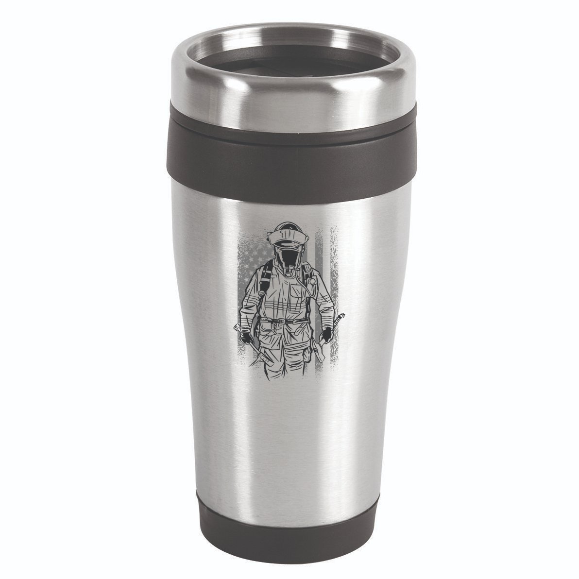 Firefighter American Flag 16oz Travel Tumbler