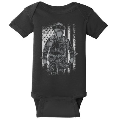 Firefighter American Flag Baby Bodysuit