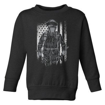 Firefighter American Flag Toddler Sweatshirt