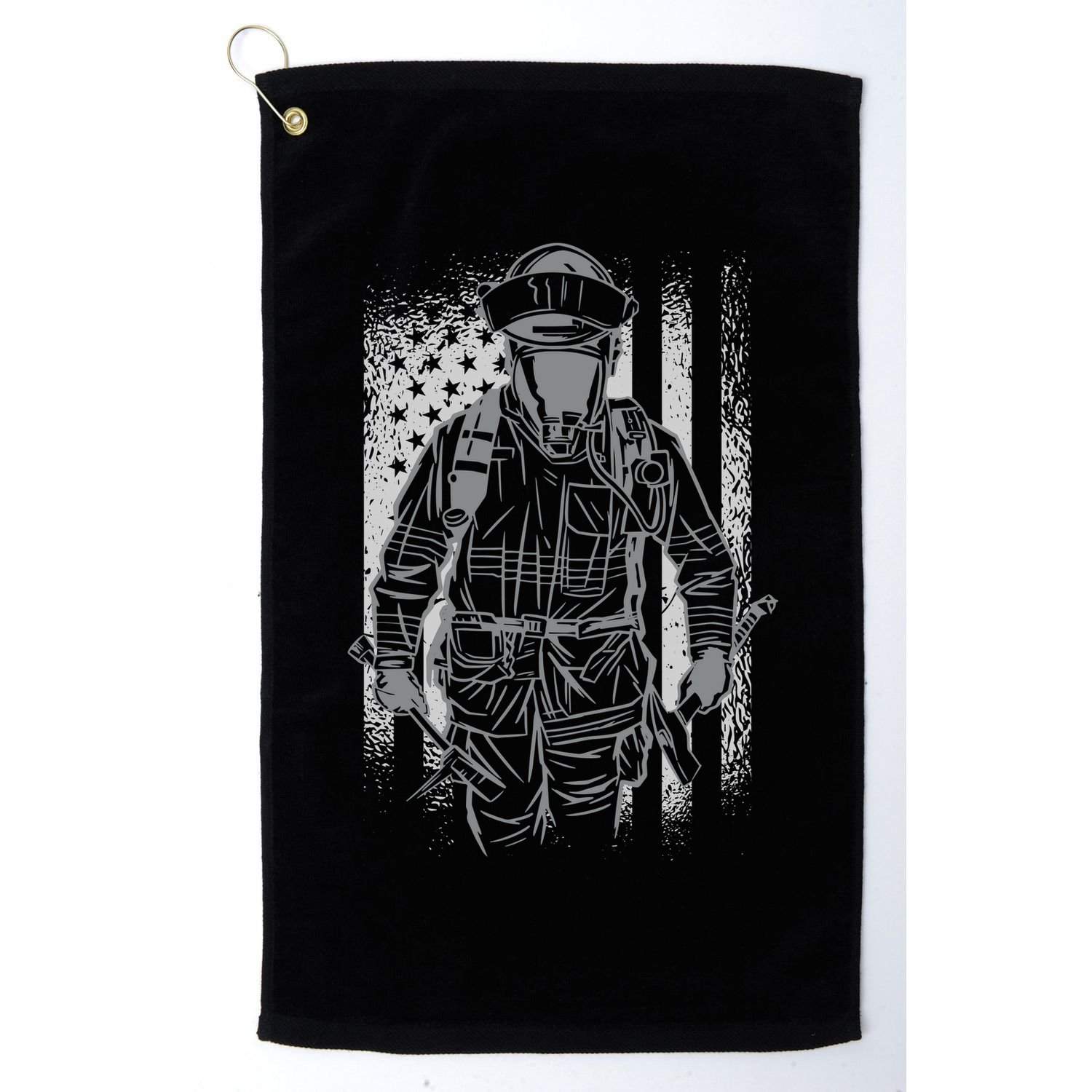 Firefighter American Flag Golf Towel