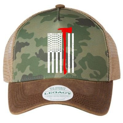 Firefighter Axe American Flag Legacy Tie Dye Trucker Hat