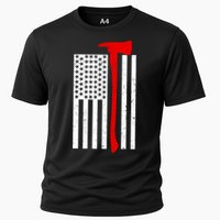Firefighter Axe American Flag Performance Shirt