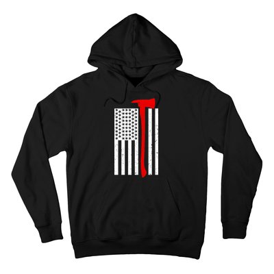 Firefighter Axe American Flag Hoodie