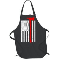 Firefighter Axe American Flag Full-Length Apron With Pockets