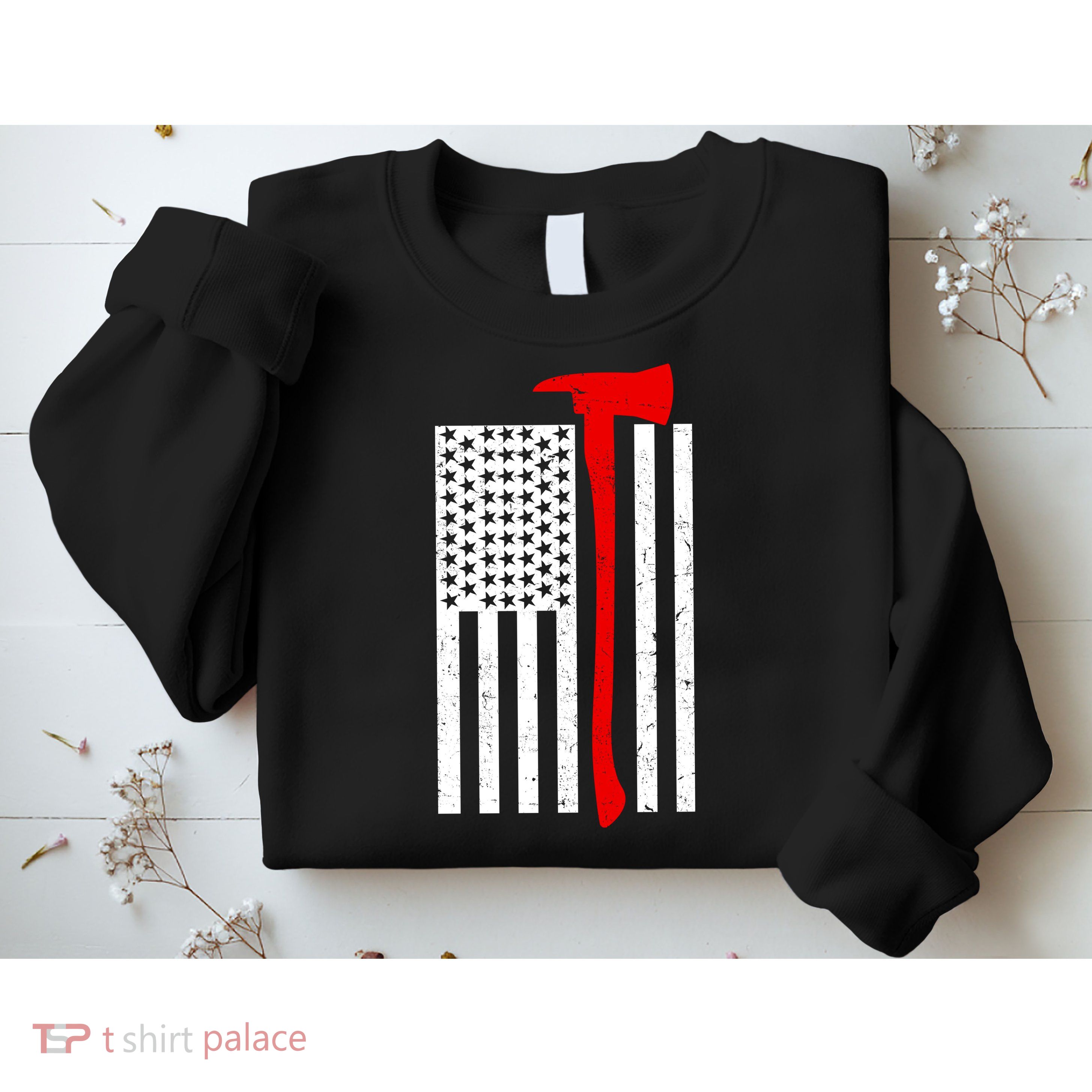 Firefighter Axe American Flag Sweatshirt