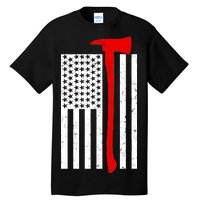 Firefighter Axe American Flag Tall T-Shirt