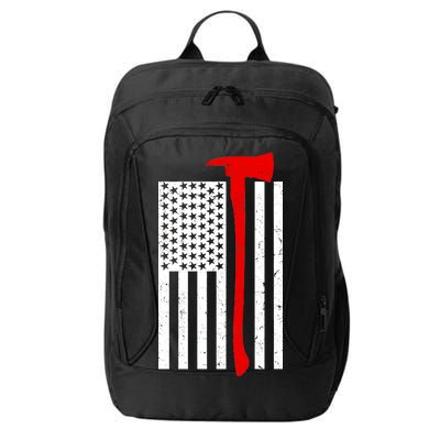 Firefighter Axe American Flag City Backpack