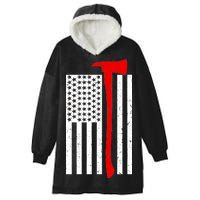 Firefighter Axe American Flag Hooded Wearable Blanket