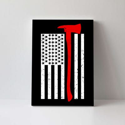 Firefighter Axe American Flag Canvas