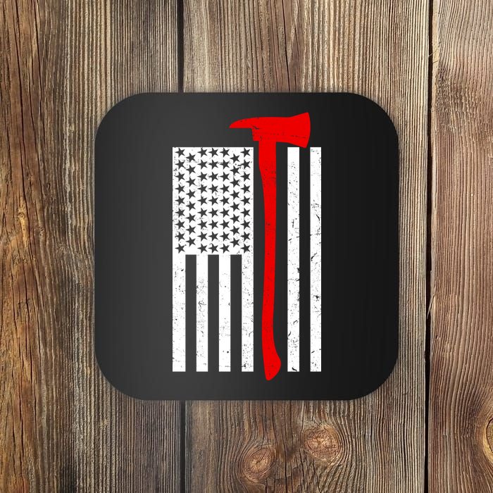 Firefighter Axe American Flag Coaster