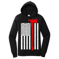 Firefighter Axe American Flag Women's Pullover Hoodie