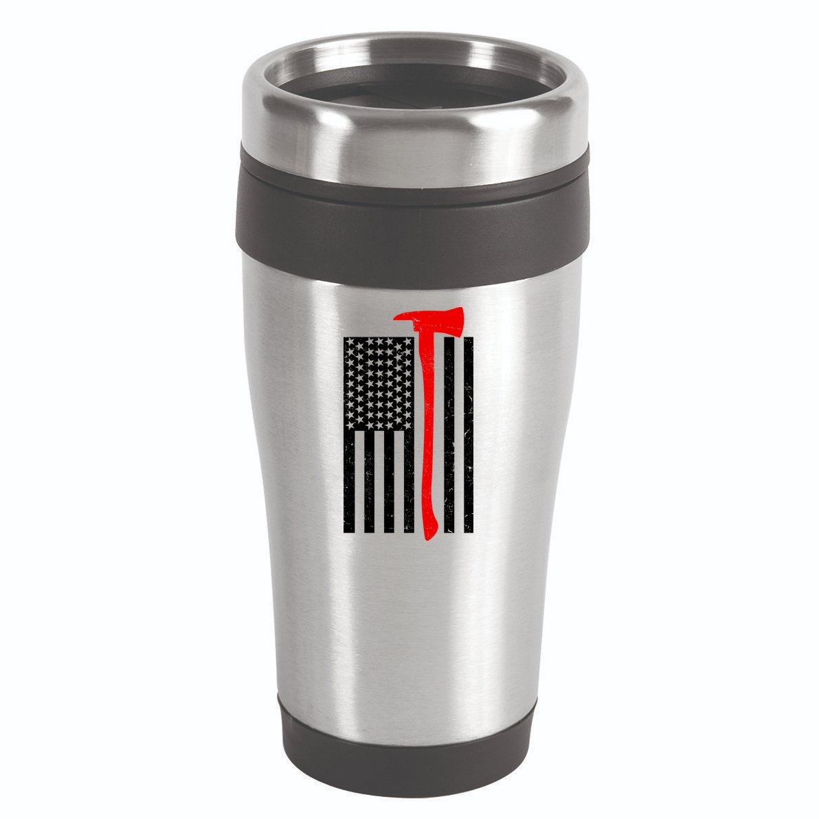 Firefighter Axe American Flag 16oz Travel Tumbler