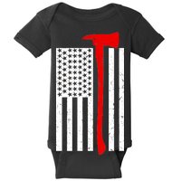 Firefighter Axe American Flag Baby Bodysuit