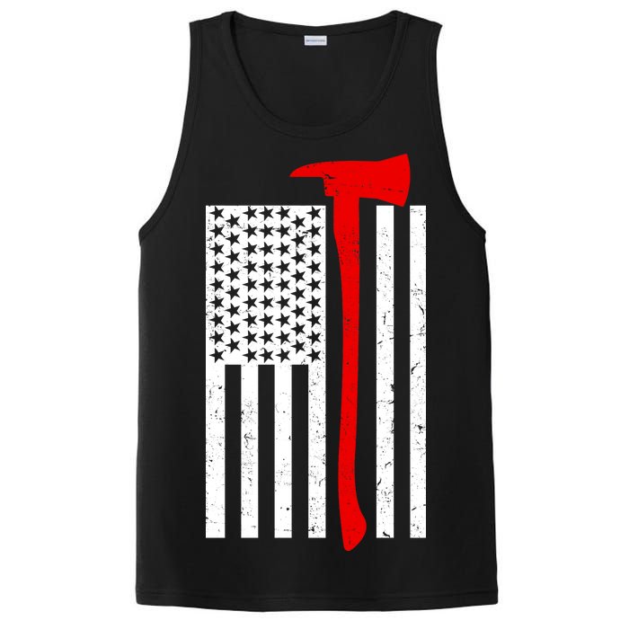 Firefighter Axe American Flag PosiCharge Competitor Tank