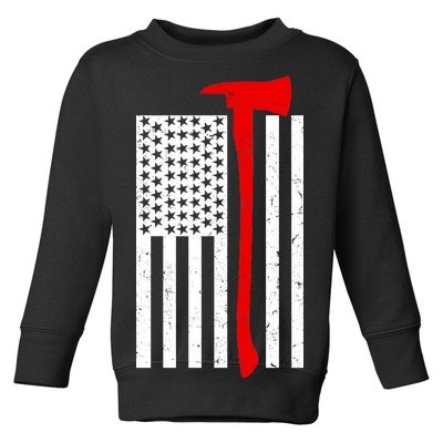 Firefighter Axe American Flag Toddler Sweatshirt