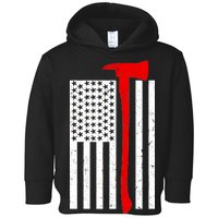 Firefighter Axe American Flag Toddler Hoodie