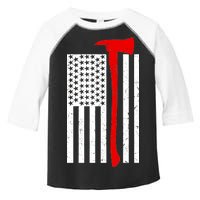 Firefighter Axe American Flag Toddler Fine Jersey T-Shirt