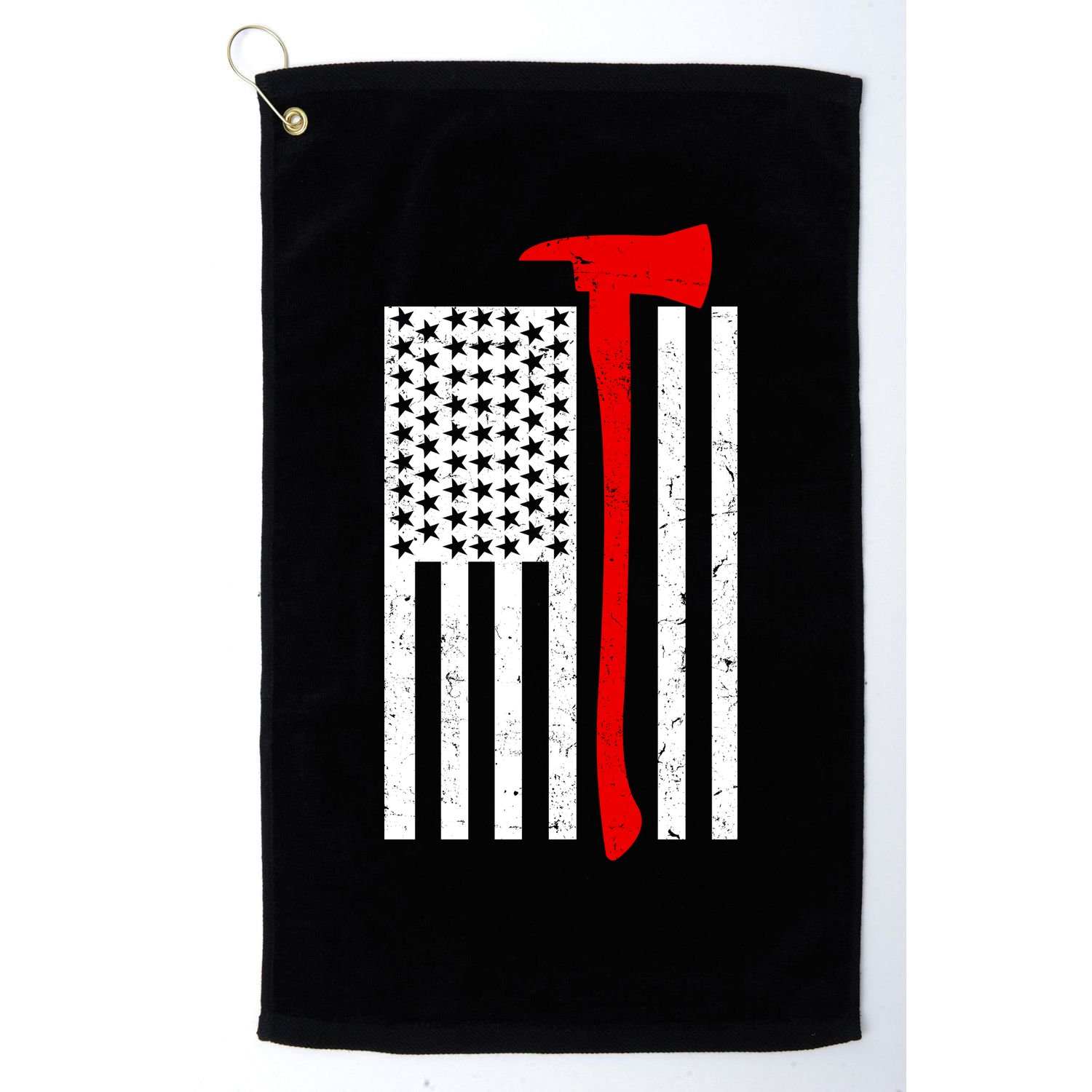Firefighter Axe American Flag Golf Towel
