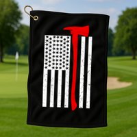Firefighter Axe American Flag Golf Towel