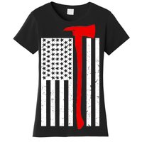 Firefighter Axe American Flag Women's T-Shirt