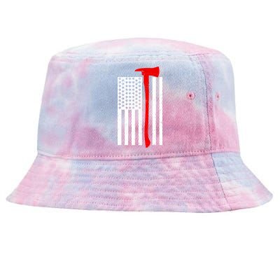 Firefighter Axe American Flag Tie-Dyed Bucket Hat