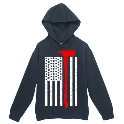 Firefighter Axe American Flag Urban Pullover Hoodie