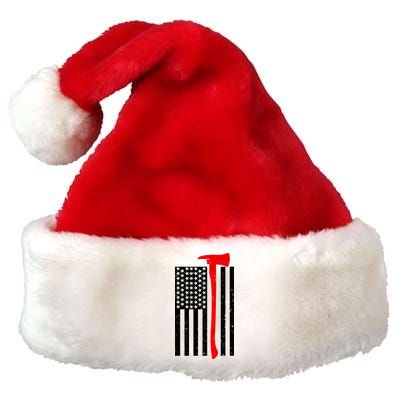 Firefighter Axe American Flag Premium Christmas Santa Hat