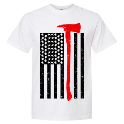 Firefighter Axe American Flag Garment-Dyed Heavyweight T-Shirt