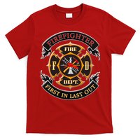 Firefighter Biker Logo First In Last Out T-Shirt