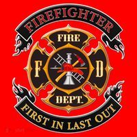 Firefighter Biker Logo First In Last Out Tall T-Shirt