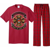 Firefighter Biker Logo First In Last Out Pajama Set