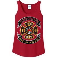 Firefighter Biker Logo First In Last Out Ladies Essential Tank