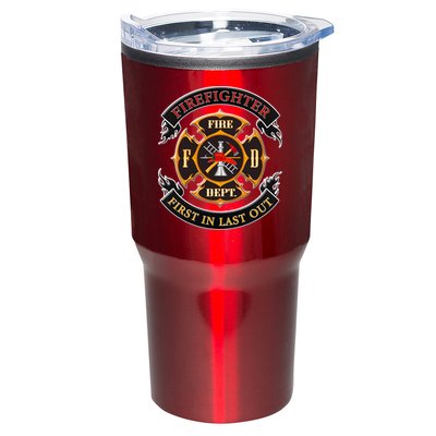 Firefighter Biker Logo First In Last Out Tumbler