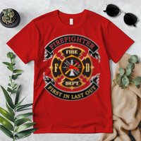 Firefighter Biker Logo First In Last Out Premium T-Shirt