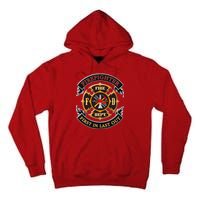 Firefighter Biker Logo First In Last Out Tall Hoodie