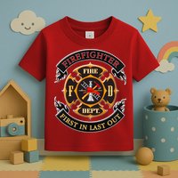 Firefighter Biker Logo First In Last Out Toddler T-Shirt
