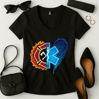 Firefighter Doctor Lifesavers Women's V-Neck T-Shirt
