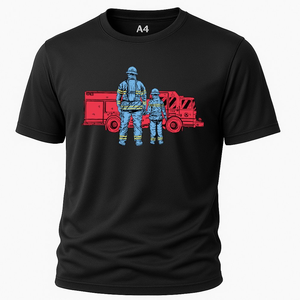 Firefighter Father And Son Performance Shirt