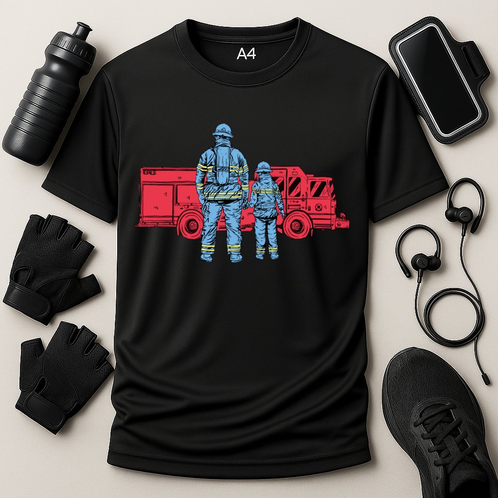Firefighter Father And Son Performance Shirt