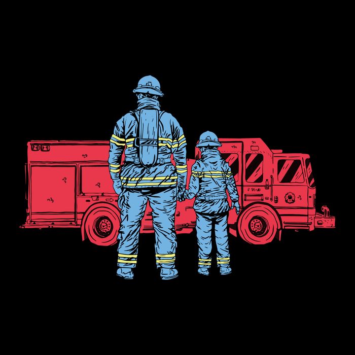 Firefighter Father And Son 16 in Basic Backpack
