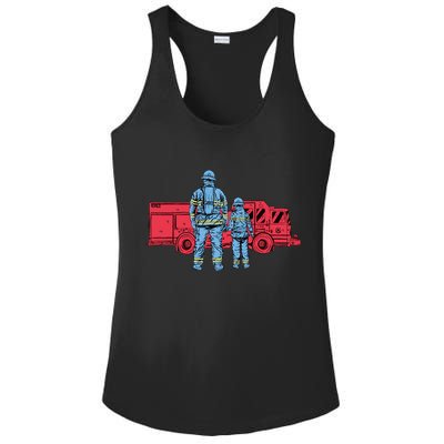 Firefighter Father And Son Ladies PosiCharge Competitor Racerback Tank