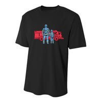 Firefighter Father And Son Youth Performance Sprint T-Shirt
