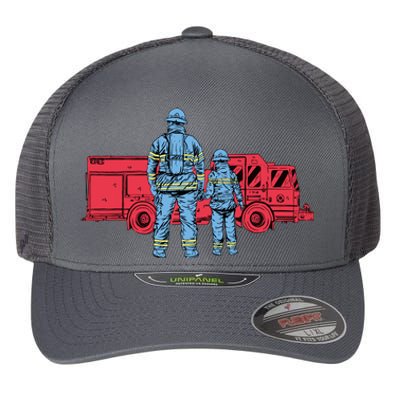 Firefighter Father And Son Flexfit Unipanel Trucker Cap