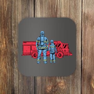 Firefighter Father And Son Coaster