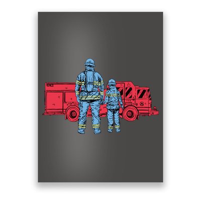Firefighter Father And Son Poster