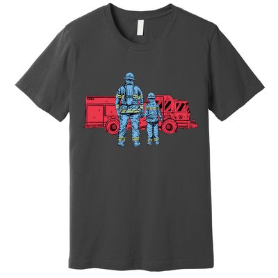 Firefighter Father And Son Premium T-Shirt