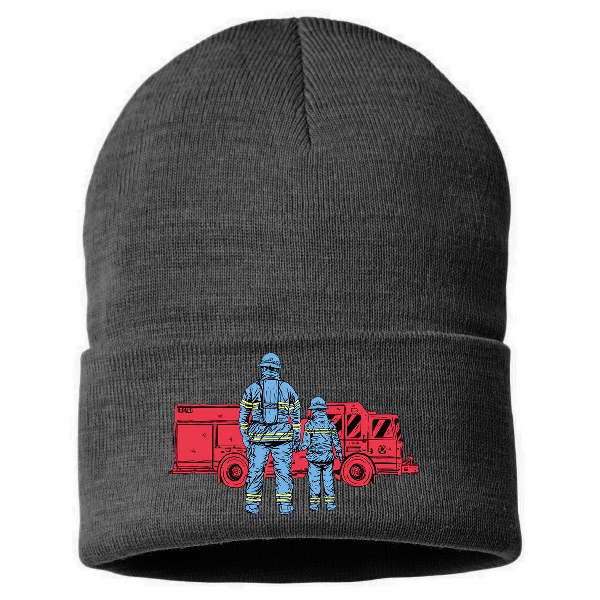 Firefighter Father And Son Sustainable Knit Beanie